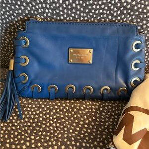 Michael Kors Blue Leather Clutch